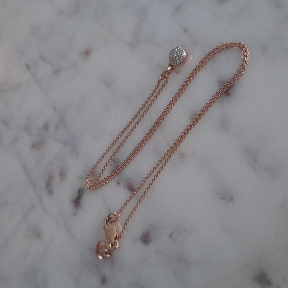 Monica Vinader Fiji Button Diamond Necklace, rose gold - Picture 10 of 10